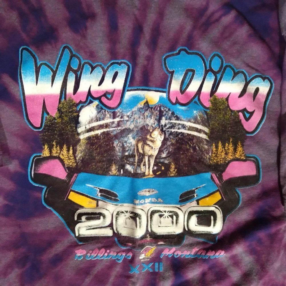 Vintage Wing Ding 2000 XXII Billings Montana Tie Dye T-Shirt